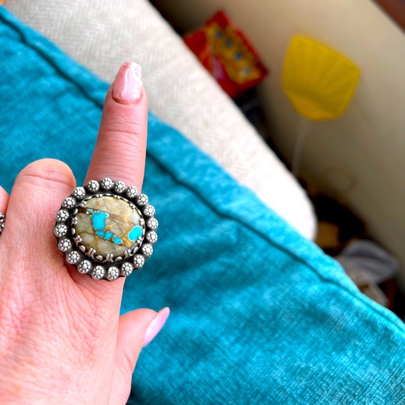 Jewelry - “A Labor of Love” ring Item #0001.A Sterling silver turquoise, hand made ring